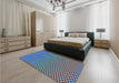 Patterned Blue Rug in a Bedroom, pat2283lblu