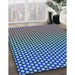 Patterned Blue Rug in Family Room, pat2283lblu