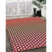 Patterned Cranberry Red Rug in Family Room, pat2283org