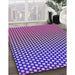 Patterned Bright Purple Rug in Family Room, pat2283pur