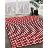 Patterned Light Coral Pink Rug, pat2283rd