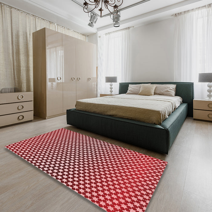 Patterned Light Coral Pink Rug in a Bedroom, pat2283rd