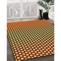 Patterned Golden Brown Yellow Rug, pat2283yw