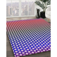 Patterned Plum Purple Novelty Rug, pat2283