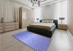 Patterned Blue Rug in a Bedroom, pat2284blu