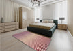 Patterned Rose Red Rug in a Bedroom, pat2284brn