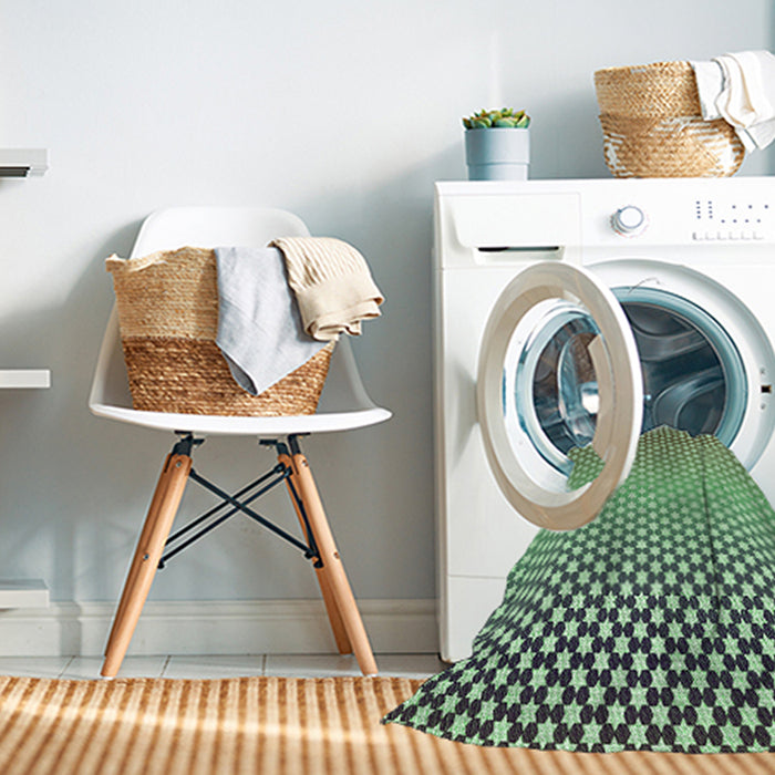 Machine Washable Transitional Light Green Rug in a Washing Machine, wshpat2284grn