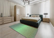 Patterned Light Green Rug in a Bedroom, pat2284grn