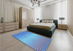 Patterned Ocean Blue Rug in a Bedroom, pat2284lblu