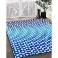 Patterned Ocean Blue Rug, pat2284lblu