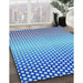 Patterned Ocean Blue Rug in Family Room, pat2284lblu