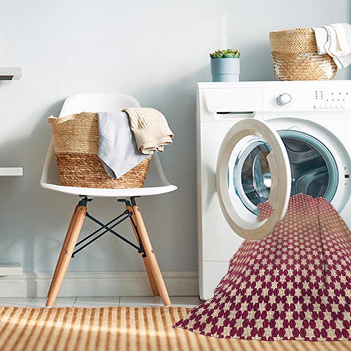 Machine Washable Transitional Crimson Red Rug in a Washing Machine, wshpat2284org