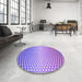 Round Patterned Mauve Purple Rug in a Office, pat2284pur