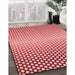 Patterned Pink Rug in Family Room, pat2284rd