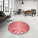 Round Patterned Pink Rug in a Office, pat2284rd