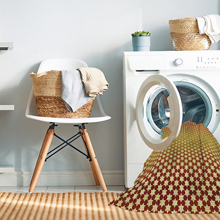 Machine Washable Transitional Red Rug in a Washing Machine, wshpat2284yw
