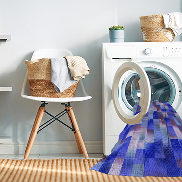 Machine Washable Transitional Sky Blue Rug in a Washing Machine, wshpat2285blu