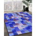 Machine Washable Transitional Sky Blue Rug in a Family Room, wshpat2285blu