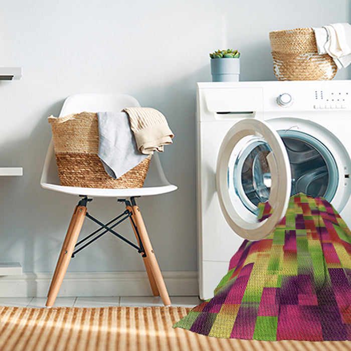 Machine Washable Transitional Crimson Red Rug in a Washing Machine, wshpat2285brn