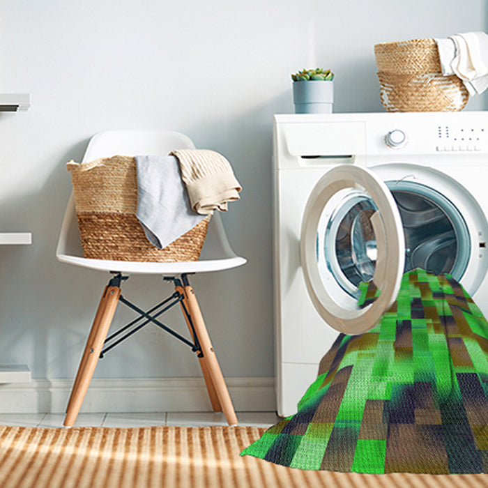 Machine Washable Transitional Coffee Brown Rug in a Washing Machine, wshpat2285grn