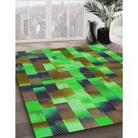 Patterned Coffee Brown Rug, pat2285grn