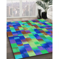 Patterned Deep Periwinkle Purple Rug, pat2285lblu