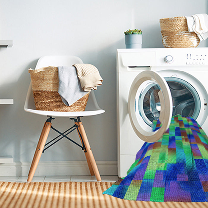 Machine Washable Transitional Deep Periwinkle Purple Rug in a Washing Machine, wshpat2285lblu