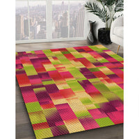 Patterned Crimson Red Rug, pat2285org