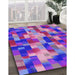 Patterned Lilac Purple Rug in Family Room, pat2285pur