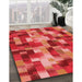 Machine Washable Transitional Red Rug in a Family Room, wshpat2285rd