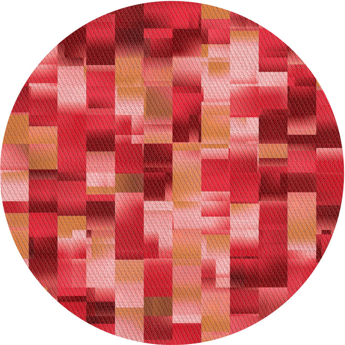 Square Patterned Red Rug, pat2285rd