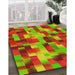 Patterned Pistachio Green Rug in Family Room, pat2285yw