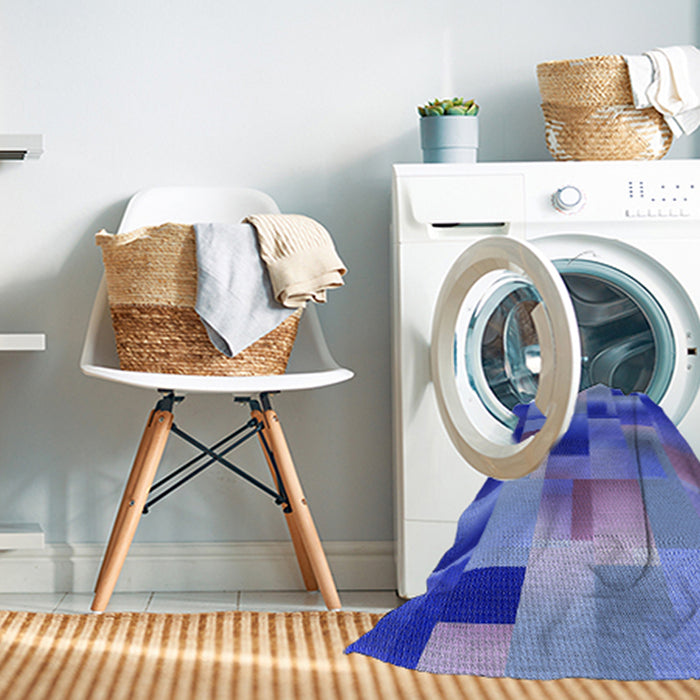 Machine Washable Transitional Sky Blue Rug in a Washing Machine, wshpat2286blu