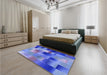 Patterned Sky Blue Rug in a Bedroom, pat2286blu