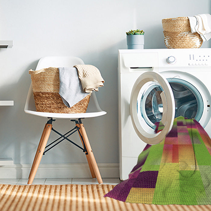 Machine Washable Transitional Pistachio Green Rug in a Washing Machine, wshpat2286brn