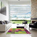 Machine Washable Transitional Pistachio Green Rug in a Kitchen, wshpat2286brn