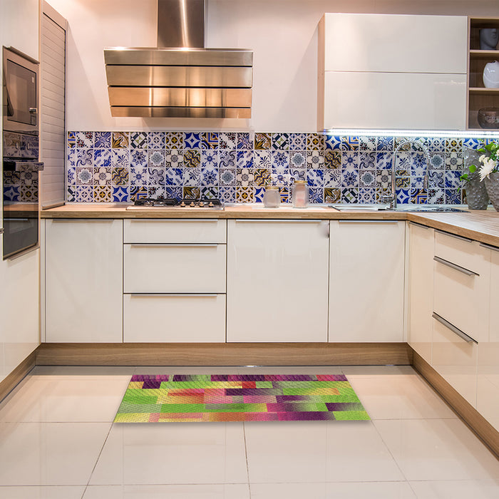 Patterned Pistachio Green Rug in a Kitchen, pat2286brn