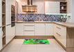 Patterned Neon Green Rug in a Kitchen, pat2286grn