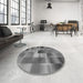 Round Patterned Carbon Gray Rug in a Office, pat2286gry