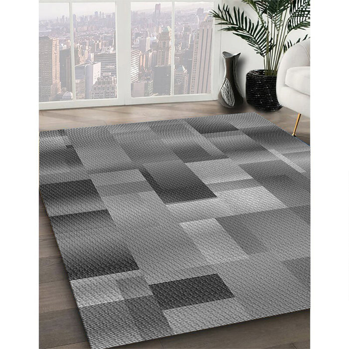 Machine Washable Transitional Carbon Gray Rug in a Family Room, wshpat2286gry