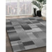 Machine Washable Transitional Carbon Gray Rug in a Family Room, wshpat2286gry