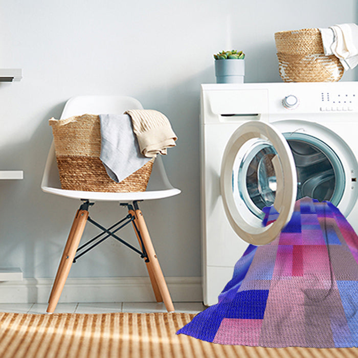 Machine Washable Transitional Blue Violet Purple Rug in a Washing Machine, wshpat2286pur