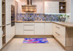 Patterned Blue Violet Purple Rug in a Kitchen, pat2286pur