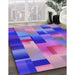 Machine Washable Transitional Blue Violet Purple Rug in a Family Room, wshpat2286pur