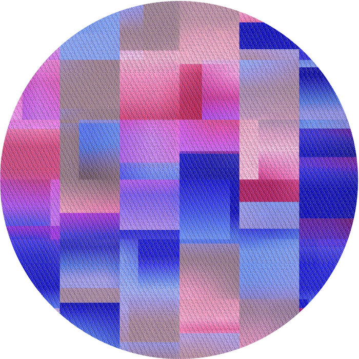 Square Patterned Blue Violet Purple Rug, pat2286pur