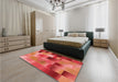 Patterned Red Rug in a Bedroom, pat2286rd