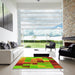 Machine Washable Transitional Red Rug in a Kitchen, wshpat2286yw