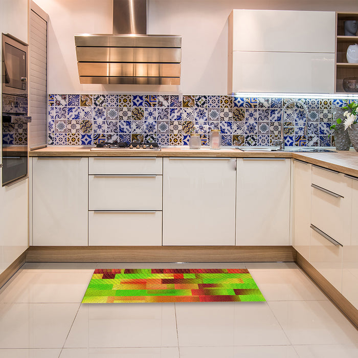 Patterned Red Rug in a Kitchen, pat2286yw