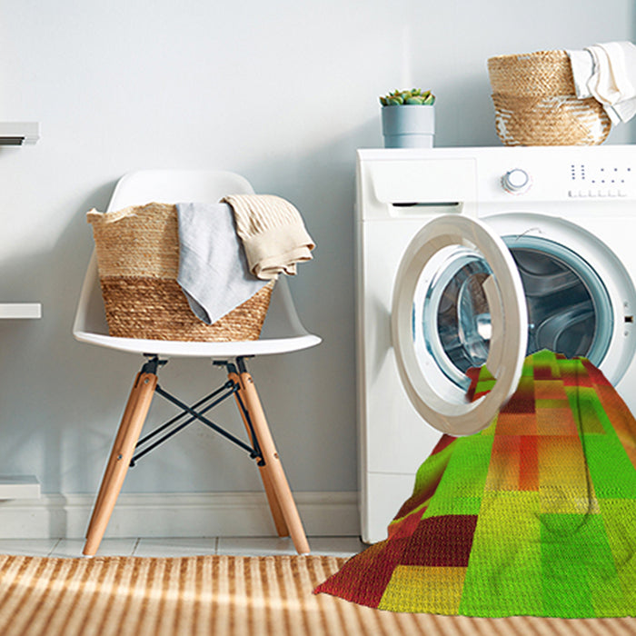 Machine Washable Transitional Red Rug in a Washing Machine, wshpat2286yw