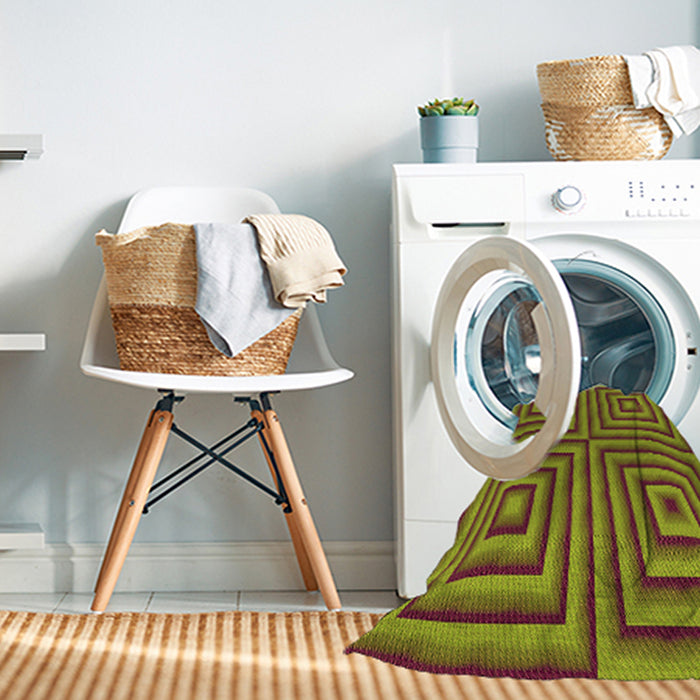 Machine Washable Transitional Pistachio Green Rug in a Washing Machine, wshpat2287org